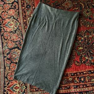 Stretchy Grey Jersey Pencil Skirt